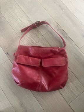 Stone Mountain Accessories Red Leather Hobo Shoulder Bag